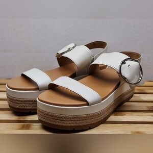 UGG Womens White April Ankle Strap Sandals Size 9